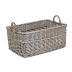 Shallow Antique Wash Storage Wicker Basket - Storage Baskets - British D'sire