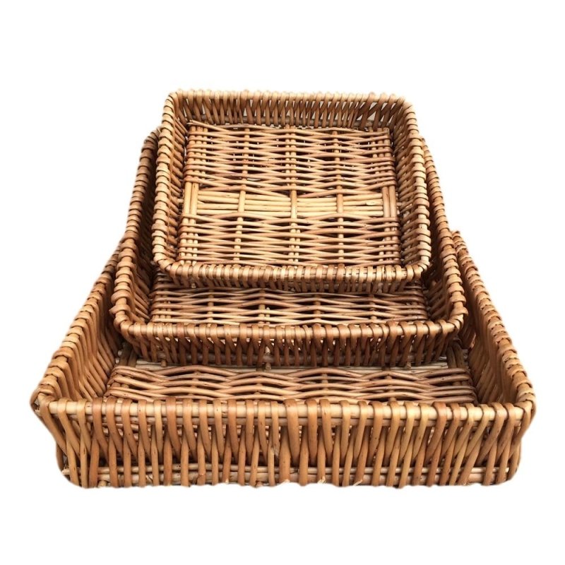 Shallow Wicker Tray - Serving Tray - British D'sire Main image