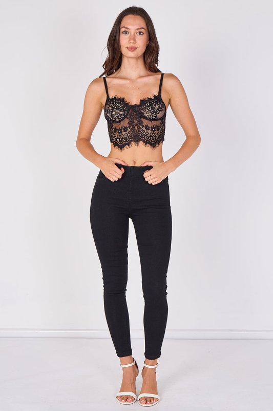 Sheer Lace Eyelash Trim Bralette Secondary image
