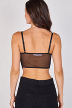 Sheer Lace Eyelash Trim Bralette - Top - British D'sire