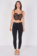 Sheer Lace Eyelash Trim Bralette - Top - British D'sire