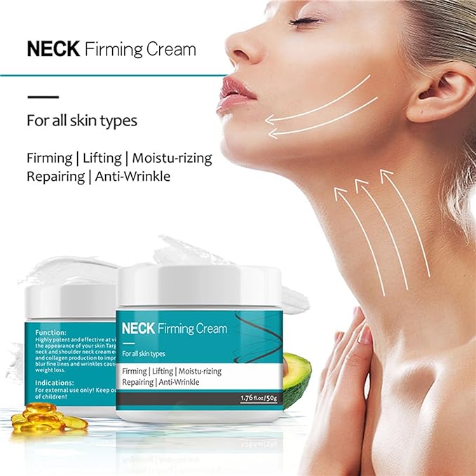 Shefave Neck Firming Cream, Hyaluronic Acid Neck Cream Double Chin Reducer Anti Wrinkle Face Cream - Skin Tightening and Lifting Cream Whitens Swan Neck Beauty Neck Cream Face Moisturizer for Women Secondary image