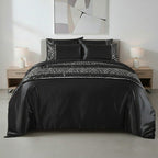 Shimmer Duvet Cover Set Luxury Bedding with Elegant Metallic Finish - Super King - Black - British D'sire