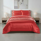 Shimmer Duvet Cover Set Luxury Bedding with Elegant Metallic Finish - Super King - Silver - British D'sire