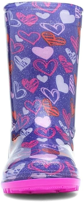 shoezone - Sunny Kids Purple Love Hearts Welly - Kids shoe - British D'sire