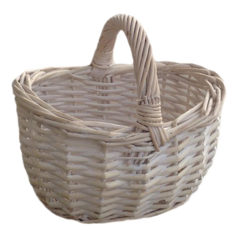 Shopping Basket Small White Shopper - Shopping Baskets - British D'sire