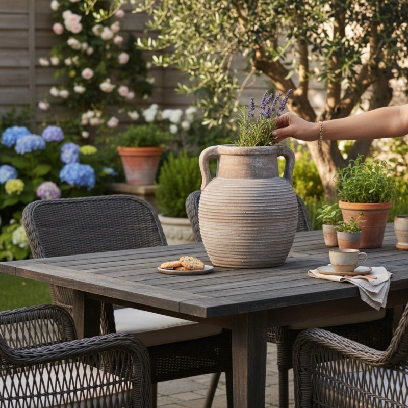 Siena Brown Amphora Pot Decorative Home Accessory - Plant Pot - British D'sire