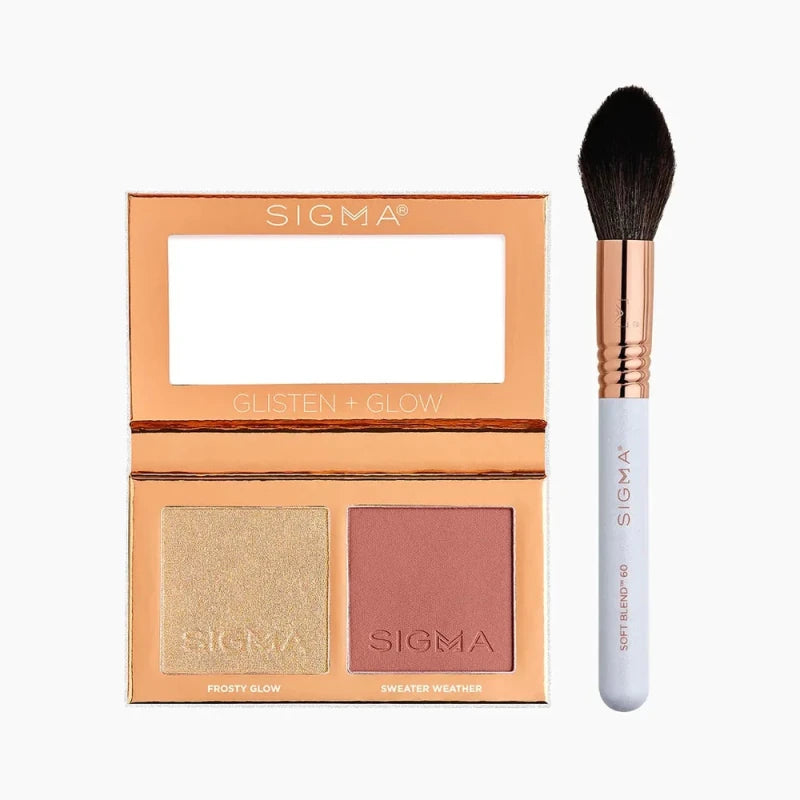 Sigma Beauty Winter Romance Wonderland Holiday Collection Glisten and Glow Cheek Duo - Blusher - British D'sire