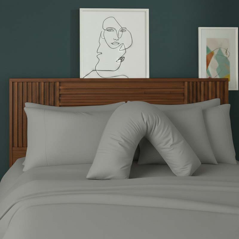 V Shape Pillowcase for Support Maternity Pillows Polycotton Easy Care - Mustard