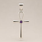 Silver Plated (45cm Cord)- Ankh Symbol of Eternal Life - Indian Devotional Pendants - British D'sire