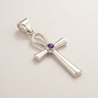 Silver Plated (45cm Cord)- Ankh Symbol of Eternal Life - Indian Devotional Pendants - British D'sire