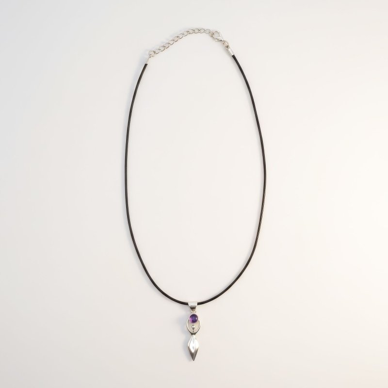 Silver Plated (45cm Cord)- Goddess Amethyst - Indian Devotional Pendants - British D'sire