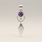 Silver Plated (45cm Cord)- Goddess Amethyst - Indian Devotional Pendants - British D'sire