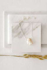 Silver "Three Jewels of Buddhism" Necklace with Peach Agate - Necklaces - British D'sire