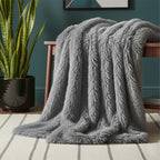 Cuddly Extra Fluffy Throw Ultra Soft Plush Blanket for Sofa Bed Home Decor - Blush Pink