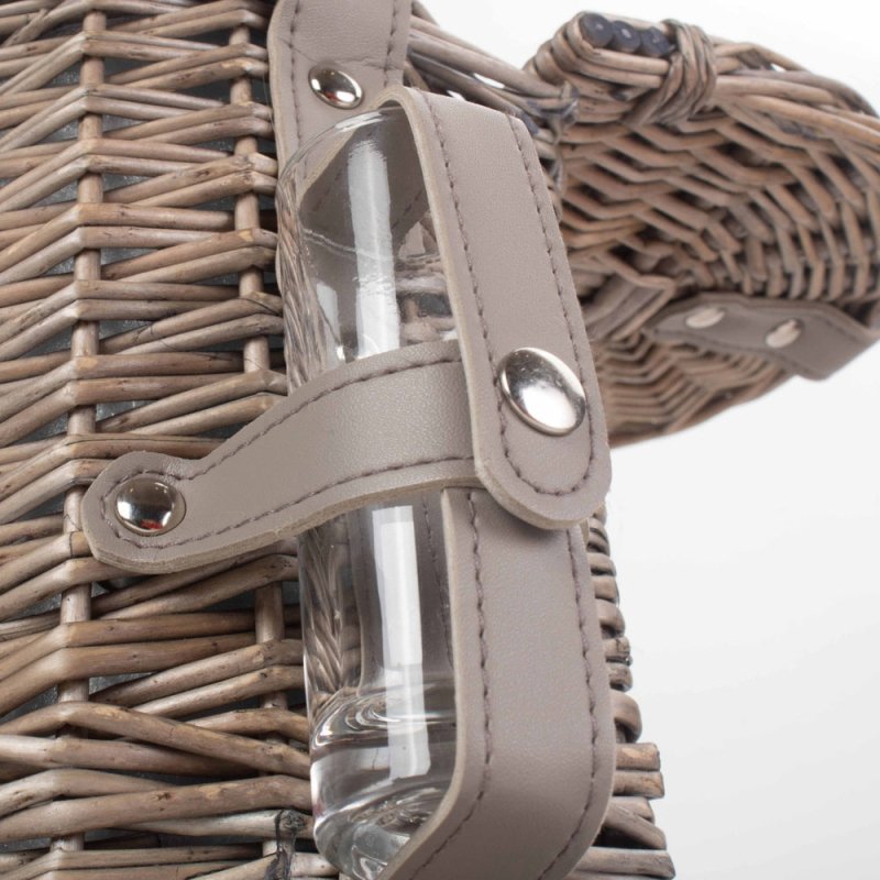Single Bottle and 2 Cartridge Glass Carrier With Shoulder Strap - Drinks Baskets - British D'sire