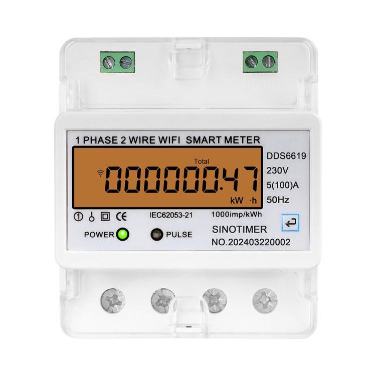 SINOTIMER DDS6619 - 047 100A Without Switch Single - phase Tuya WiFi Energy Meter AC 220V - British D'sire