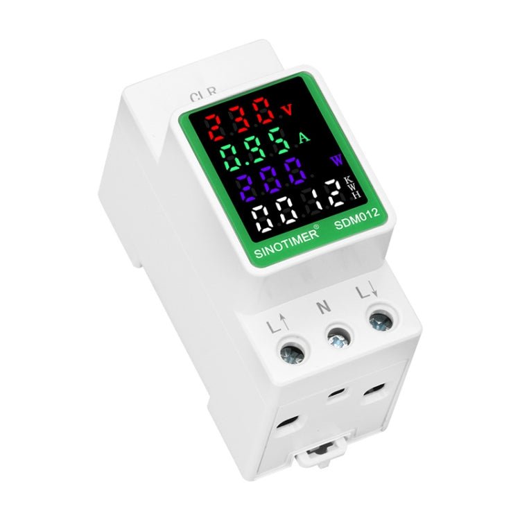 SINOTIMER DIN Rail AC Digital Display Current Voltage Power Electricity Multi - Function Tester, Model: SDM012 - 1 - British D'sire