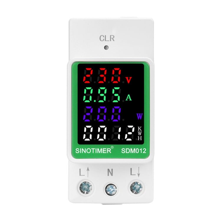SINOTIMER DIN Rail AC Digital Display Current Voltage Power Electricity Multi - Function Tester, Model: SDM012 - 2 - British D'sire Main image