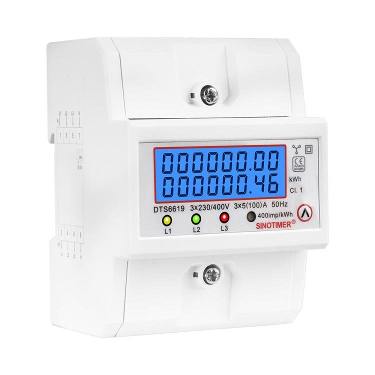 SINOTIMER DTS6619-046 100A 380V AC 3-phase 4 Wire Energy Meter Temporary Power Can Be Reset Din Rail Mounted Secondary image