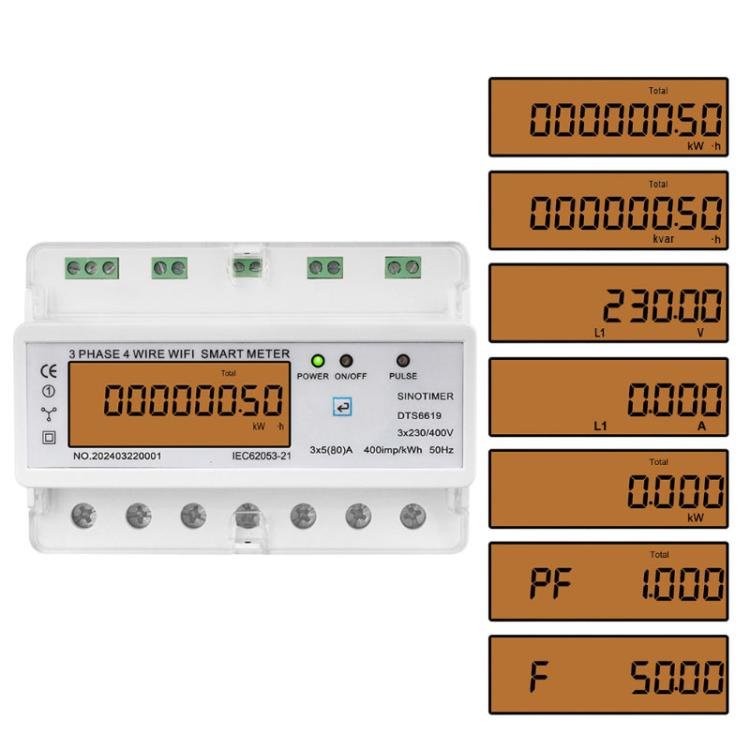 SINOTIMER DTS6619 - 050 80A With Switch 3 - phase Tuya WiFi Energy Meter AC 380V - British D'sire Main image