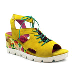 Sissors - Yellow wedge sandal - Sandals - British D'sire
