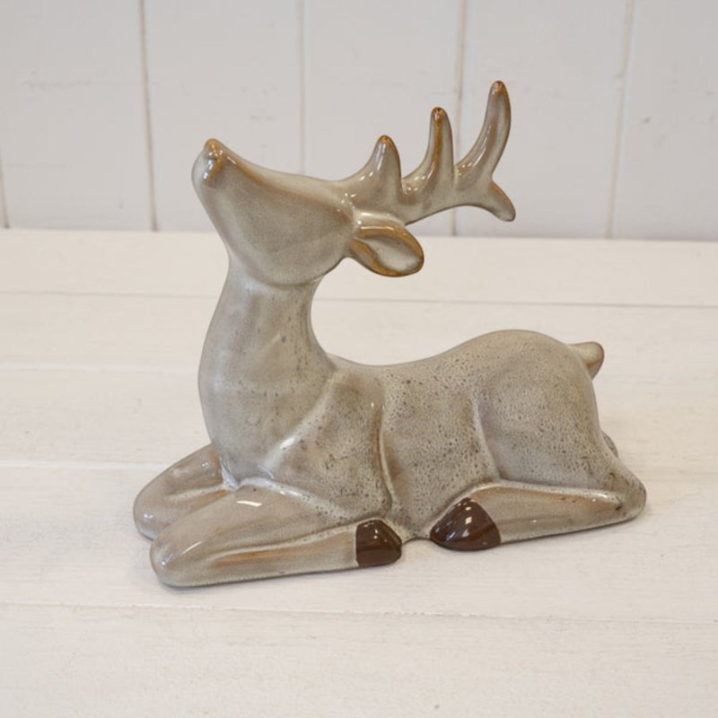 Sitting Fawn Brown Reindeer Ornament - Figurines - British D'sire