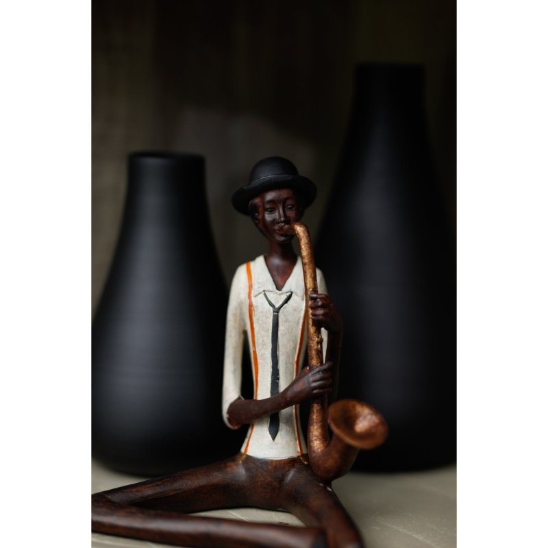 Sitting Jazz Band Saxophonist Decorative Ornament - Figurines - British D'sire