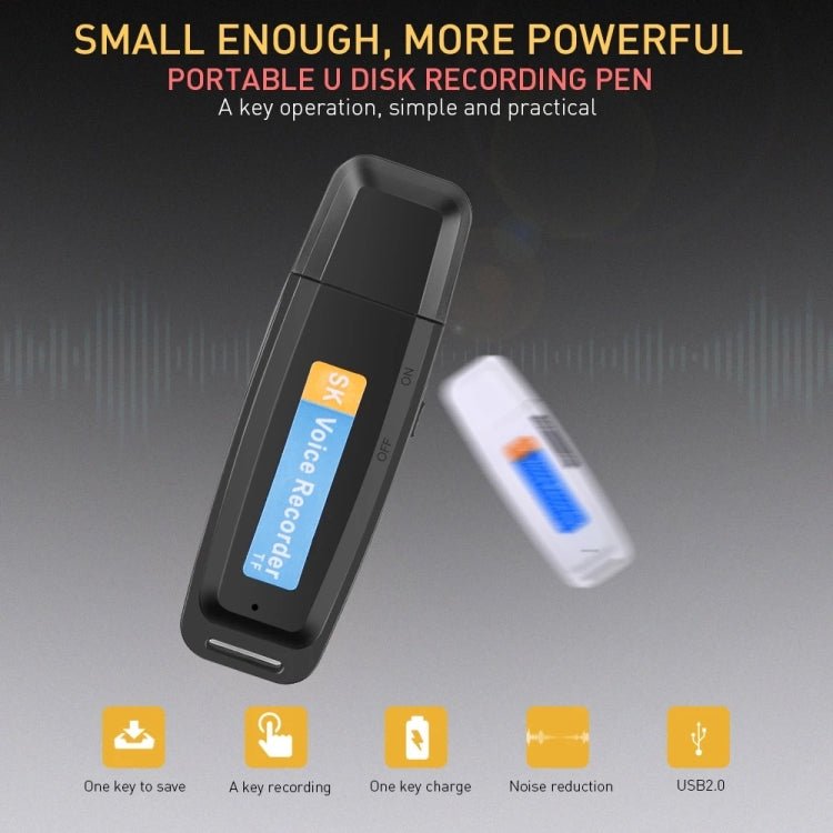 SK001 Professional Rechargeable U-Disk Portable USB Digital Audio Voice Recorder Pen Support TF Card - British D'sire