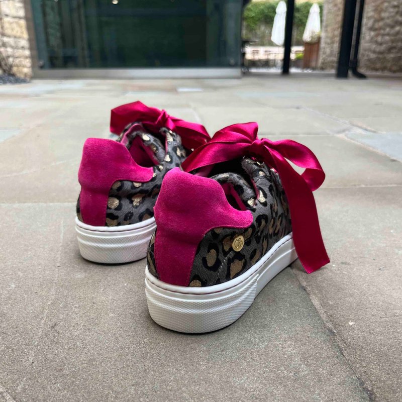 Skate Denim leopard gold cowhide sneaker - Sneaker - British D'sire