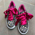 Skate Denim leopard gold cowhide sneaker - Chanii B