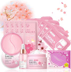 Skin Care Sets & Kits For Teenage Girls Gifts, Sakura Pamper Sets For Teenage Girls, Teen Skincare Set For Girls Pamper Set With Face Serum,Face Cream,Sleep Mask,Eye Mask,Mud Mask,Lip Mask - British D'sire