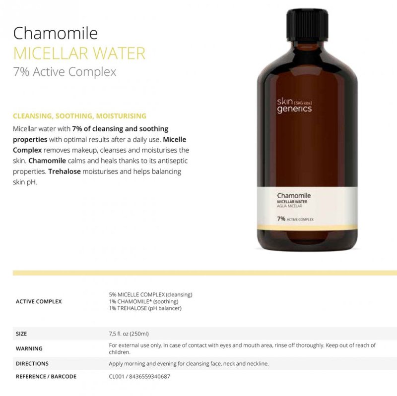 Skin Generics Micellar Water Chamomile 7% Active Complex, 250ml Secondary image