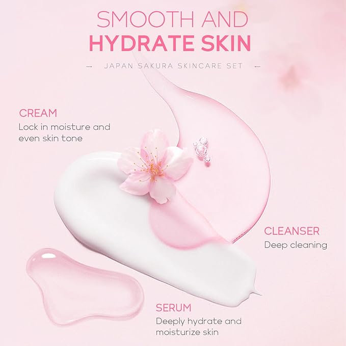 Skincare Set Skin Care for Teenage Girls, Skin Care Sets & Kits,Glowing Beauty Skincare Kit, Teenage Skincare Set Products to Cleanse Natural Sakura Blossom Skincare Secondary image