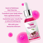 Skinny Tan Cherry Face Tanning Drops - Face & Body Drops, Cherry Extract, Aloe Vera, Vitamin E, Enhance Your Complexion, Transform Skincare Into Gradual, Vegan & Cruelty Free Skincare, 30ml - British D'sire