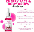 Skinny Tan Cherry Face Tanning Drops - Face & Body Drops, Cherry Extract, Aloe Vera, Vitamin E, Enhance Your Complexion, Transform Skincare Into Gradual, Vegan & Cruelty Free Skincare, 30ml - British D'sire