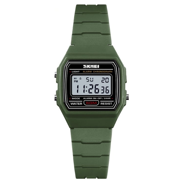 SKMEI 1460 Children Luminous Multifunctional Waterproof Thin Sports Watch(Army Green) - British D'sire