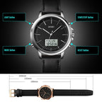 SKMEI 1652 Dual Movement Sports Leather Alloy Male Watch, Color: Silver Shell White Machine - British D'sire