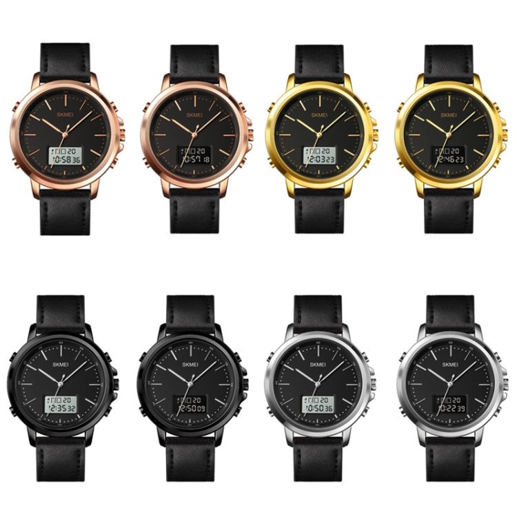 SKMEI 1652 Dual Movement Sports Leather Alloy Male Watch, Color: Silver Shell White Machine Secondary image