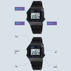 SKMEI 1698 50m Waterproof Multifunctional Sports Square Pin Buckle Luminous Digital Watch(Black White) - British D'sire