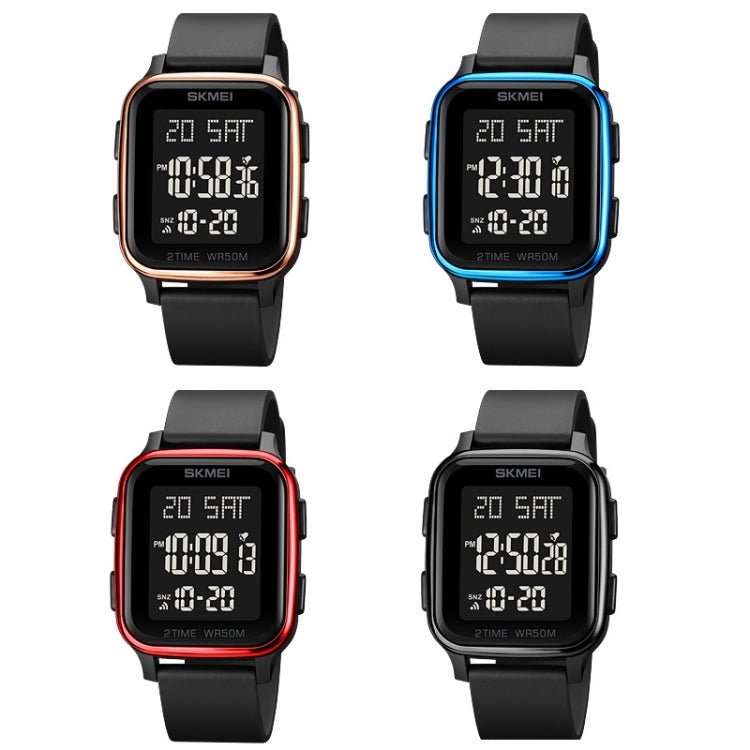 SKMEI 1858 Square Waterproof Digital Dual Display LED Luminous Watch(Rose Gold) Secondary image