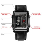 SKMEI 1868 Square Double Display Waterproof Men Watch, Style: Steel Belt (Gold) - British D'sire