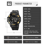 SKMEI 2003 Multifunctional Back Light Sports Watch Mens Countdown Date Alarm Clock Watch(Silver White Machine) - British D'sire