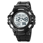 SKMEI 2003 Multifunctional Back Light Sports Watch Mens Countdown Date Alarm Clock Watch(Silver White Machine) - British D'sire