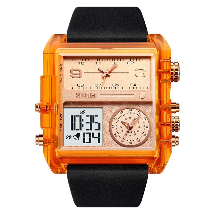 SKMEI 2020 Square Large Dial Triple Movement Men Sports Watch(Amber) - British D'sire Main image