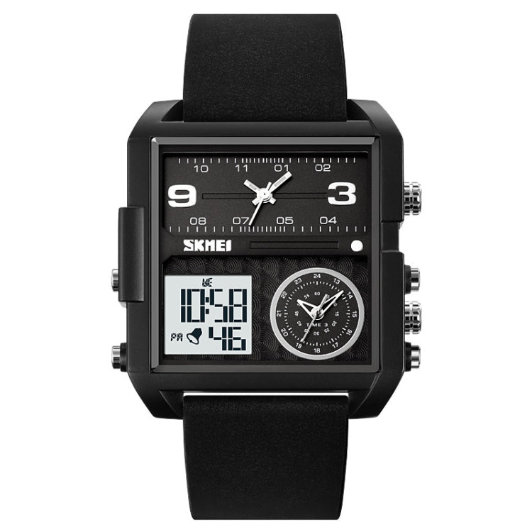 SKMEI 2021 Square Large Dial Triple Movement Men Sports Watch(Black White Machine) - British D'sire Main image