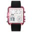SKMEI 2021 Square Large Dial Triple Movement Men Sports Watch(Transparent Pink) - British D'sire