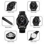 SKMEI 2116 Multifunctional Men 30M Waterproof Fashion Casual Quartz Watch(Black Leather) - British D'sire