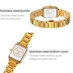 SKMEI 2493 Small Women Electronic Watch Square Steel Strap Watch, Style: Silver Case Black - British D'sire