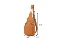Sling Bags for Women Crossbody, Fanny Waist Packs, Trendy Chest Bag with Adjustable wide Strap - Tan - British D'sire